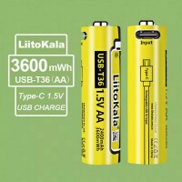Аккумулятор AA, LiitoKala USB-T36 1.5V, 2400mAh, ОРИГИНАЛ