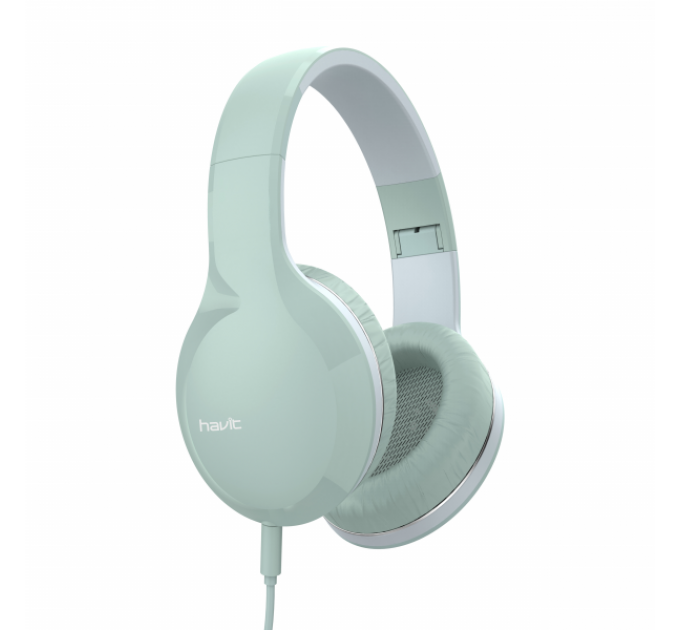Наушники проводные накладные HAVIT HV-H100d Green c микрофоном