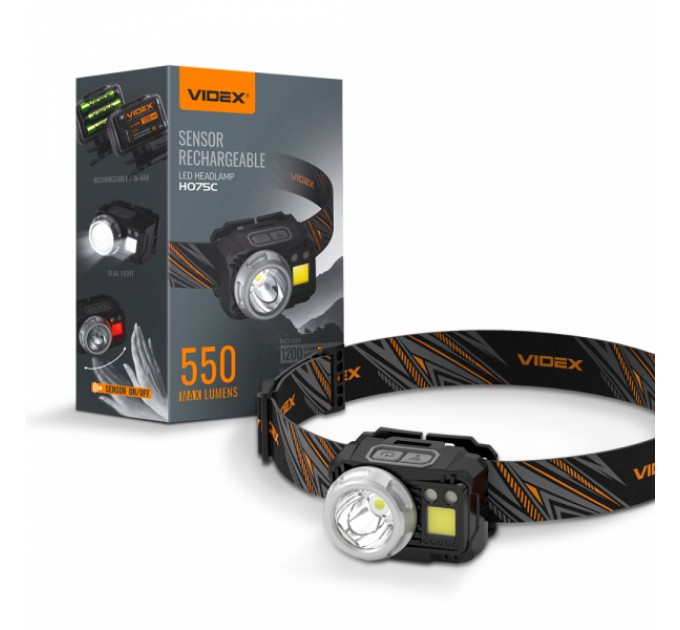 Налобный светодиодный фонарик VIDEX VLF-H075C 550Lm 5000K