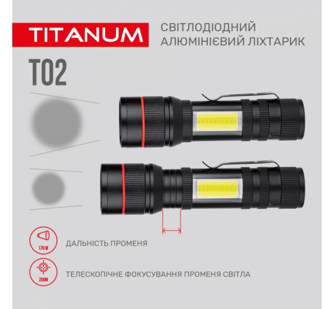 Портативный светодиодный фонарик TITANUM TLF-T02 200Lm 6500K