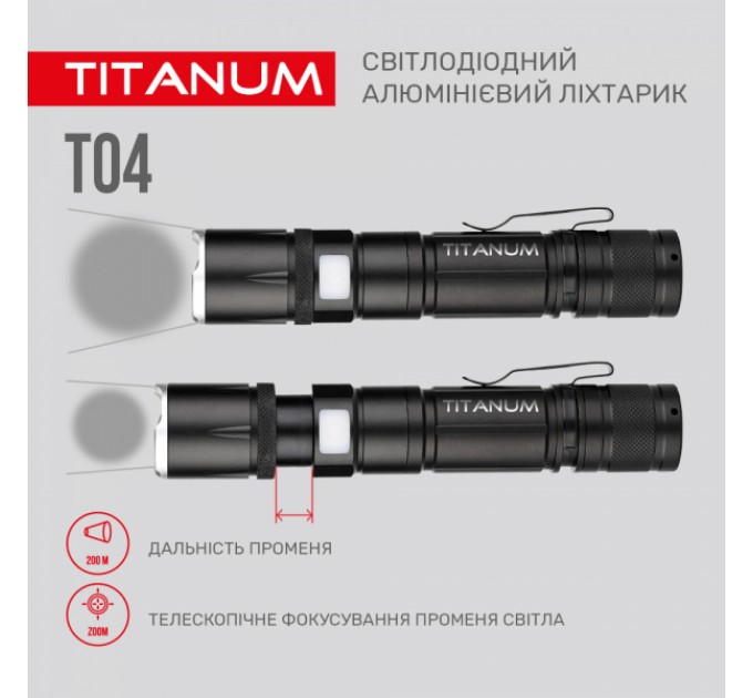 Портативный светодиодный фонарик TITANUM TLF-T04 300Lm 6500K