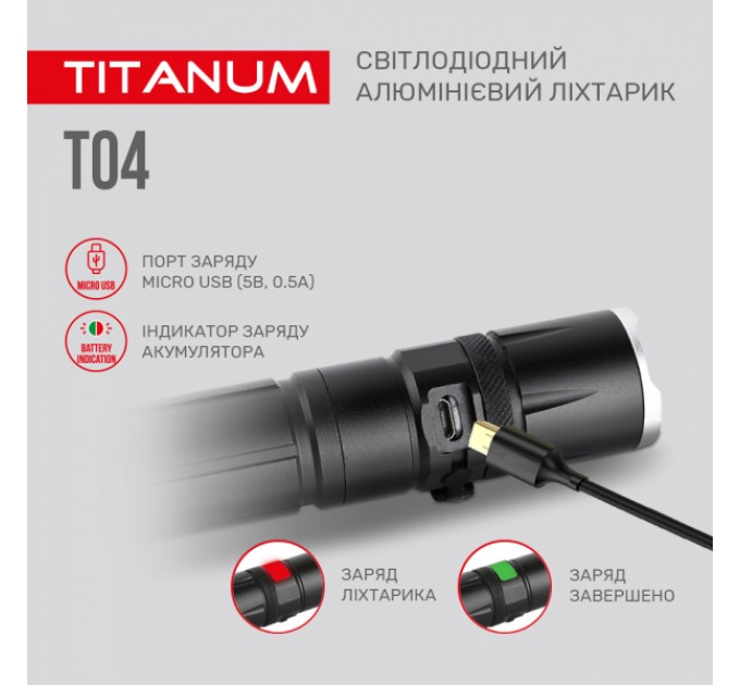 Портативный светодиодный фонарик TITANUM TLF-T04 300Lm 6500K