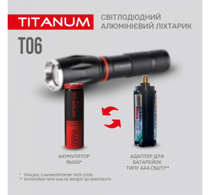 Портативный светодиодный фонарик TITANUM TLF-T06 300Lm 6500K