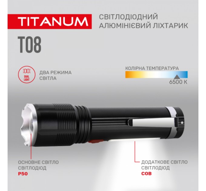 Портативный светодиодный фонарик TITANUM TLF-T08 700Lm 6500K