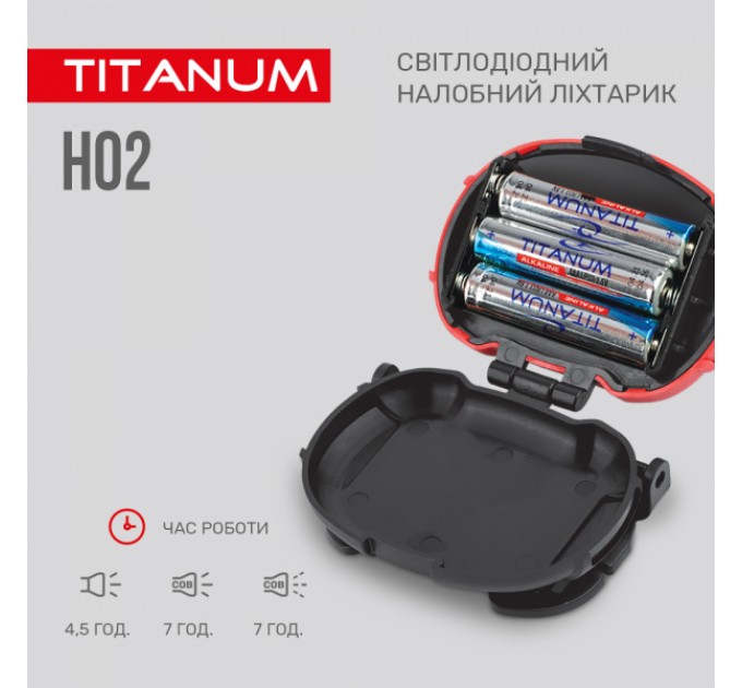Налобный светодиодный фонарик TITANUM TLF-H02 100Lm 6500K