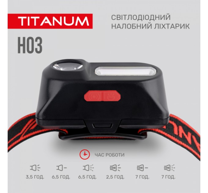 Налобный светодиодный фонарик TITANUM TLF-H03 180Lm 6500K