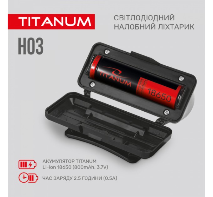Налобный светодиодный фонарик TITANUM TLF-H03 180Lm 6500K