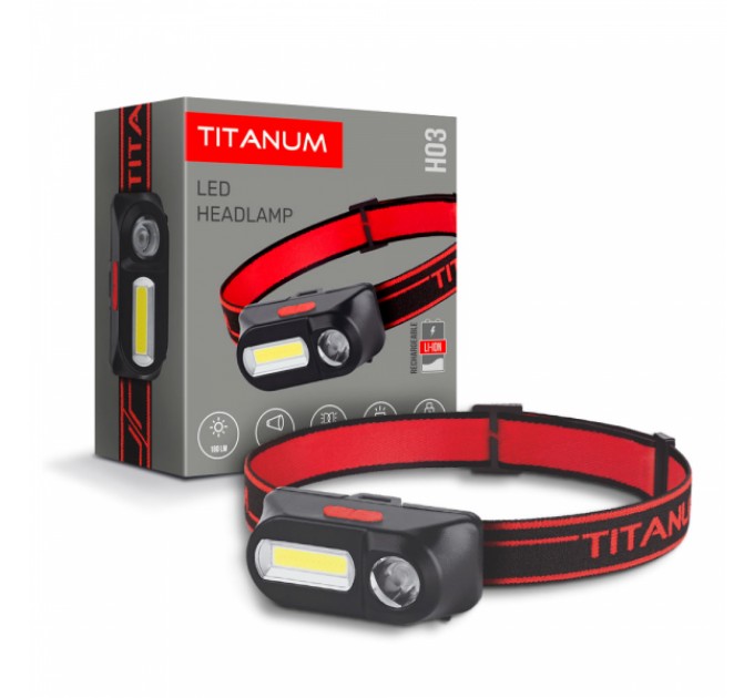 Налобный светодиодный фонарик TITANUM TLF-H03 180Lm 6500K