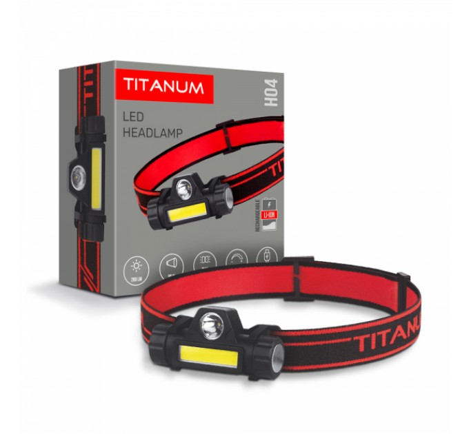 Налобный светодиодный фонарик TITANUM TLF-H04 200Lm 6500K