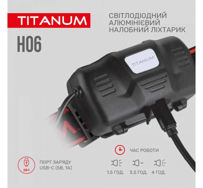 Налобный светодиодный фонарик TITANUM TLF-H06 800Lm 6500K