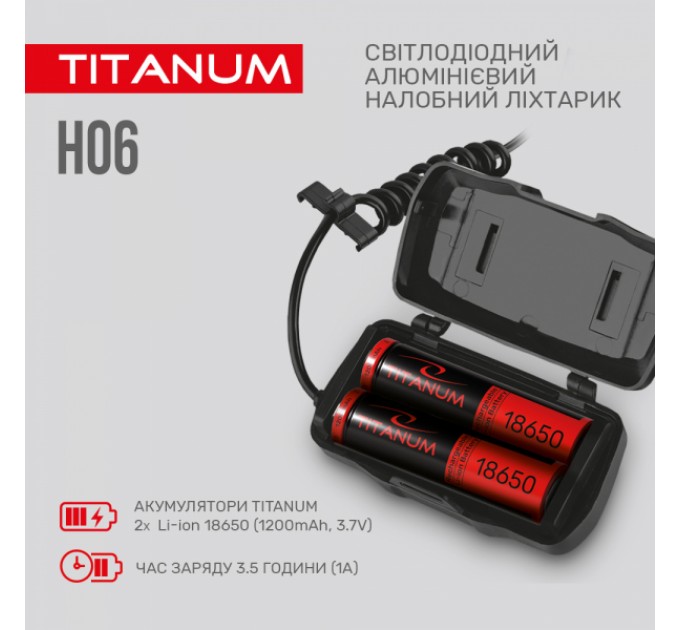 Налобный светодиодный фонарик TITANUM TLF-H06 800Lm 6500K