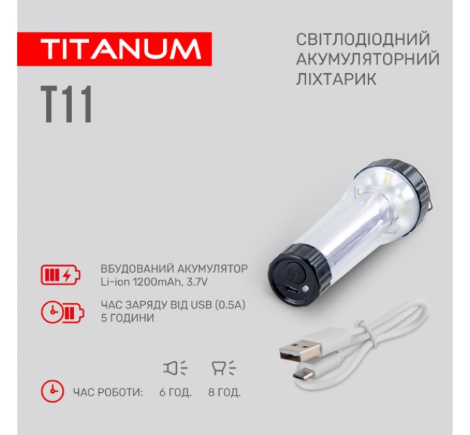 Портативный светодиодный фонарик TITANUM TLF-T11