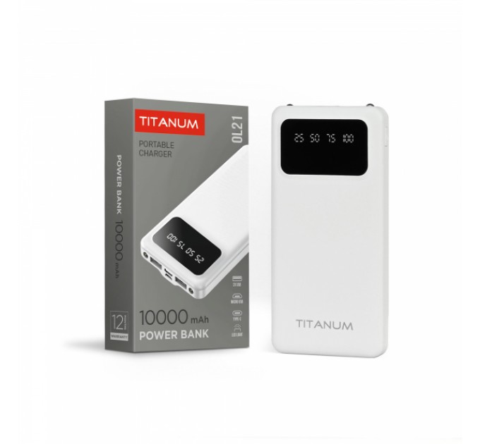 Павербанк 10000mAh TITANUM OL21 White