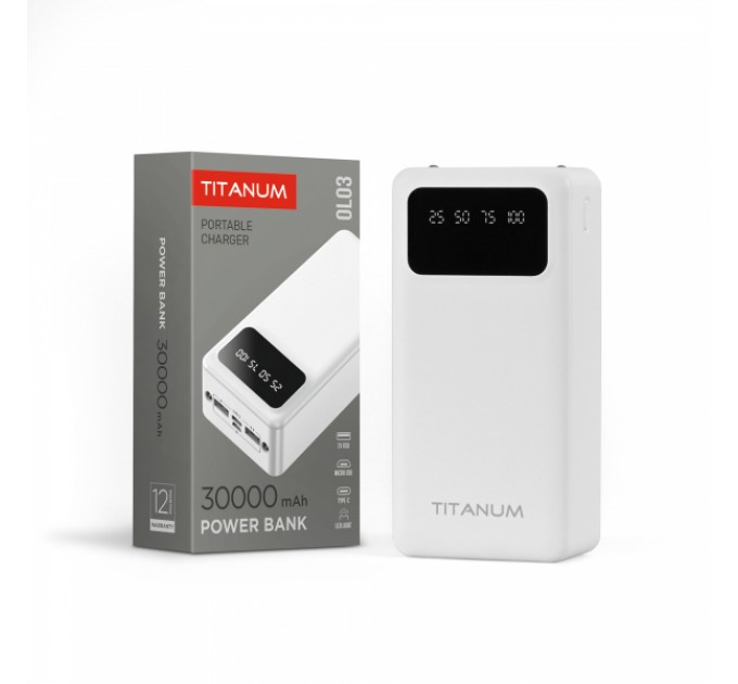 Павербанк 30000mAh TITANUM OL03 White