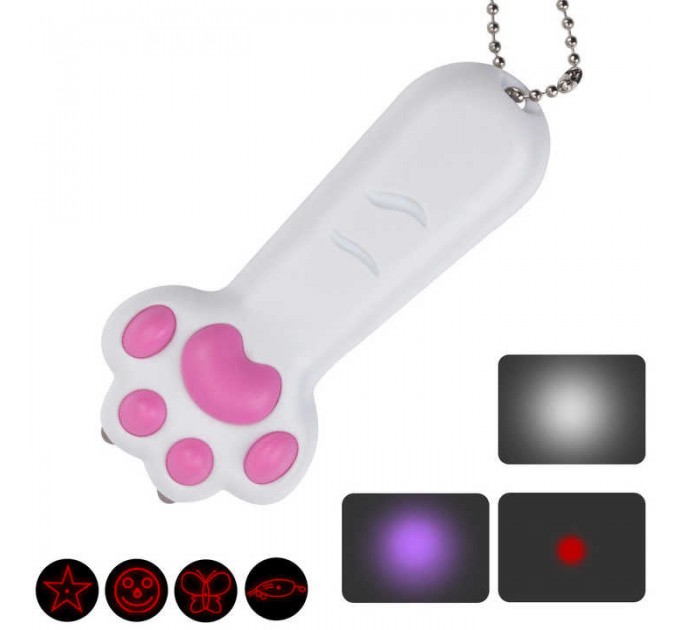 Фонарь брелок  ZK-2020L-LED+UV, лазер 4 картинки, 2xAAA