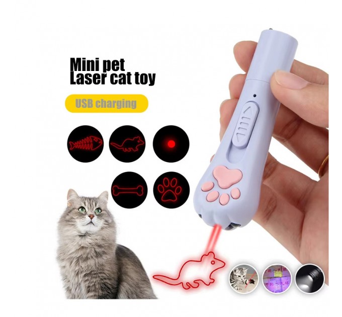 Фонарь брелок  ZK-2381L-LED+UV, лазер 4 картинки, встроенный аккумулятор, ЗУ USB