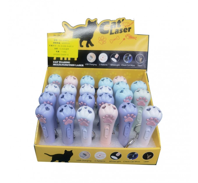 Фонарь брелок  ZK-2381L-LED+UV, лазер 4 картинки, встроенный аккумулятор, ЗУ USB