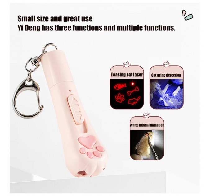 Фонарь брелок  ZK-2381L-LED+UV, лазер 4 картинки, встроенный аккумулятор, ЗУ USB