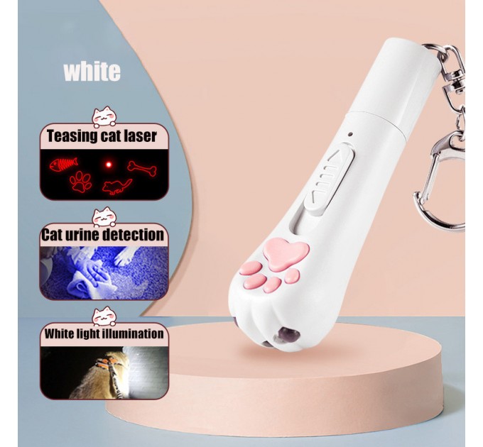 Фонарь брелок  ZK-2381L-LED+UV, лазер 4 картинки, встроенный аккумулятор, ЗУ USB