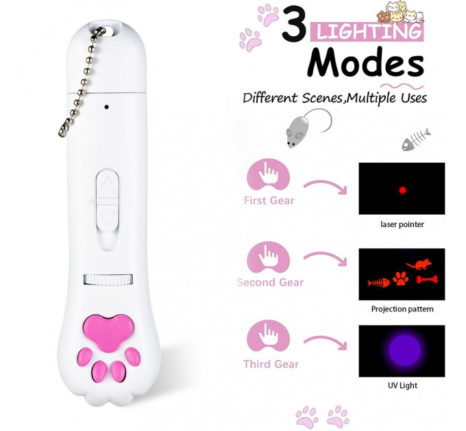 Фонарь брелок  ZK-2381L-LED+UV, лазер 4 картинки, встроенный аккумулятор, ЗУ USB