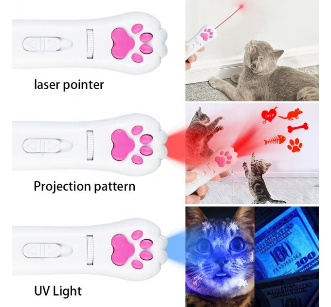 Фонарь брелок  ZK-2381L-LED+UV, лазер 4 картинки, встроенный аккумулятор, ЗУ USB