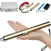 Фонарь-лазер синий YX-B008 GOLD, ЗУ 220V, 2x16340, 5 насадок, CASE, GLASSES