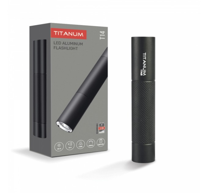 Портативный светодиодный фонарик TITANUM TLF-T14B 300Lm 5000K Black