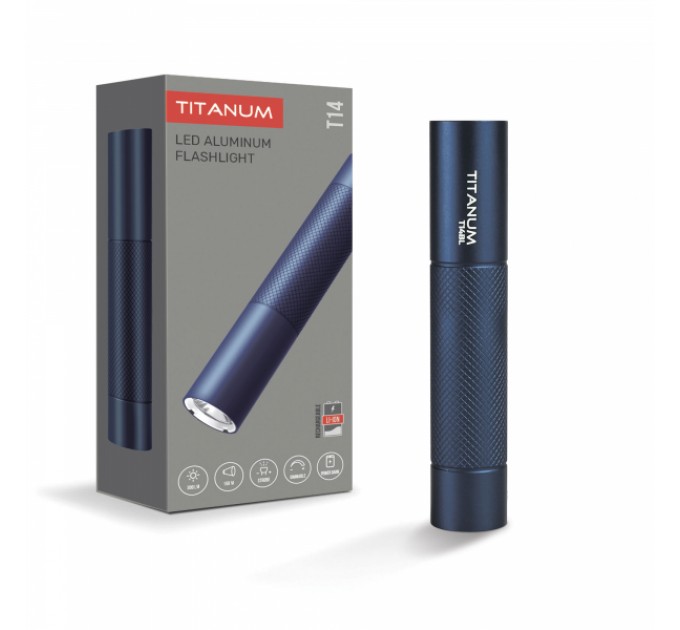 Портативный светодиодный фонарик TITANUM TLF-T14BL 300Lm 5000K Blue