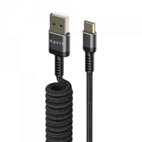 Кабель спиральный USB Type-C HAVIT HV-CB6252 2.4A 1.5м