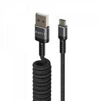 Кабель спиральный Micro USB HAVIT HV-CB6250 2.4A 1.5м