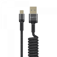 Кабель спиральный Micro USB HAVIT HV-CB6250 2.4A 1.5м