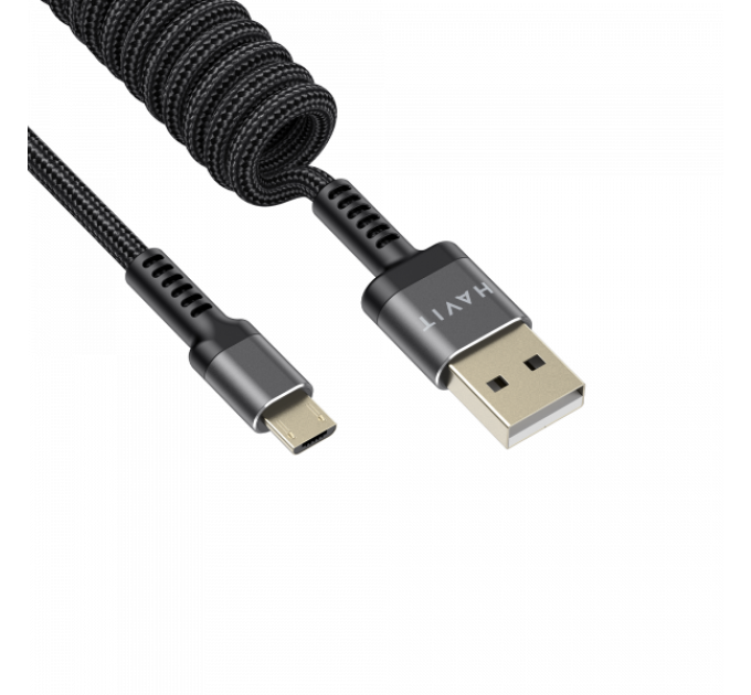 Кабель спиральный Micro USB HAVIT HV-CB6250 2.4A 1.5м