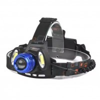 Фонарь налобный Police 2117-T6+2COB(RED), 2x18650, zoom, ЗУ microUSB, Box