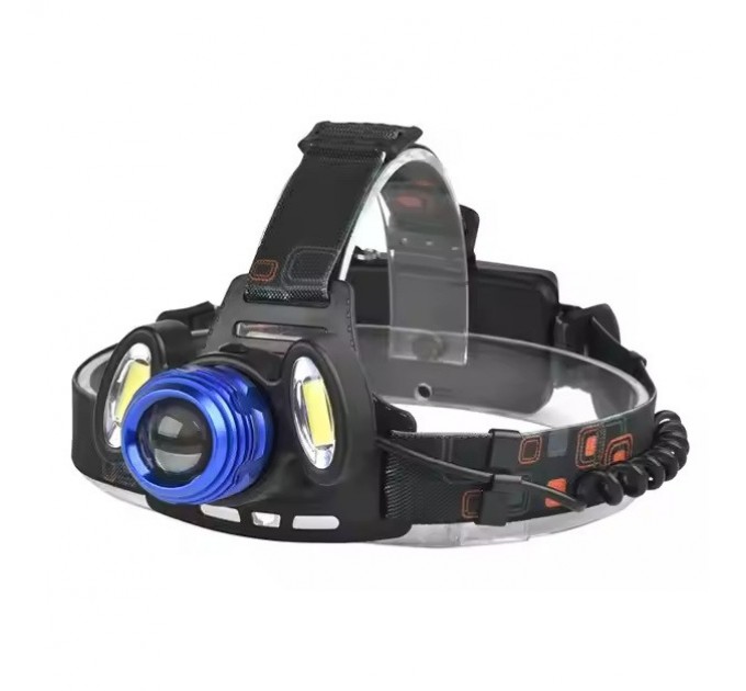 Фонарь налобный Police 2117-T6+2COB(RED), 2x18650, zoom, ЗУ microUSB, Box