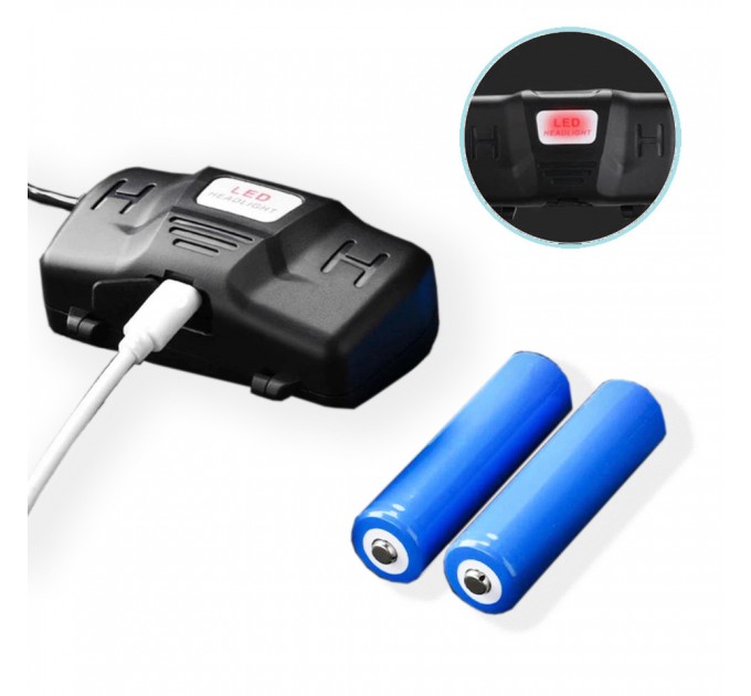 Фонарь налобный BL-8003-P50, 2x18650, zoom, ЗУ microUSB, Box