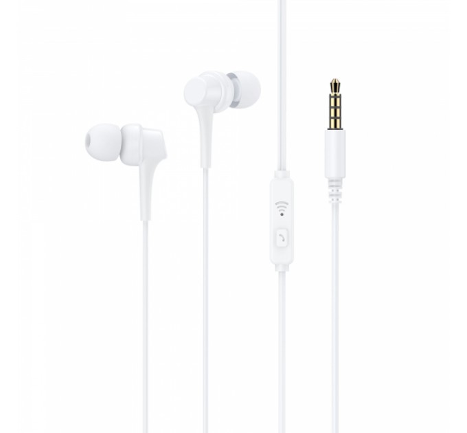 Вакуумні навушники з мікрофоном HAVIT HV-E330P White