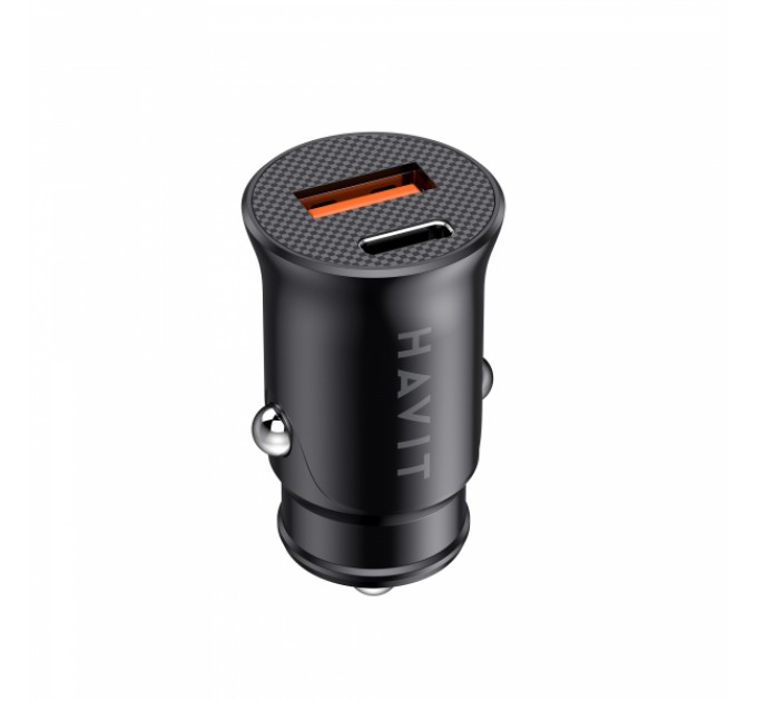 Автомобільний зарядний пристрій HAVIT HV-CC2022 20W USB+USB-C Black