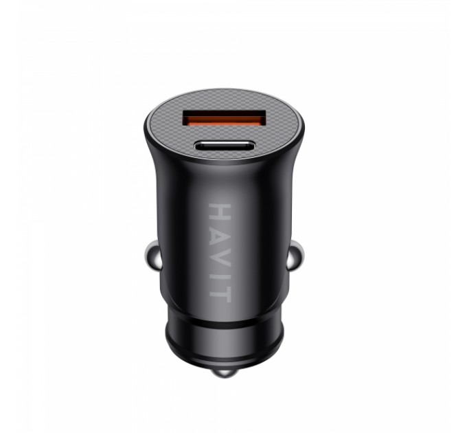 Автомобільний зарядний пристрій HAVIT HV-CC2022 20W USB+USB-C Black