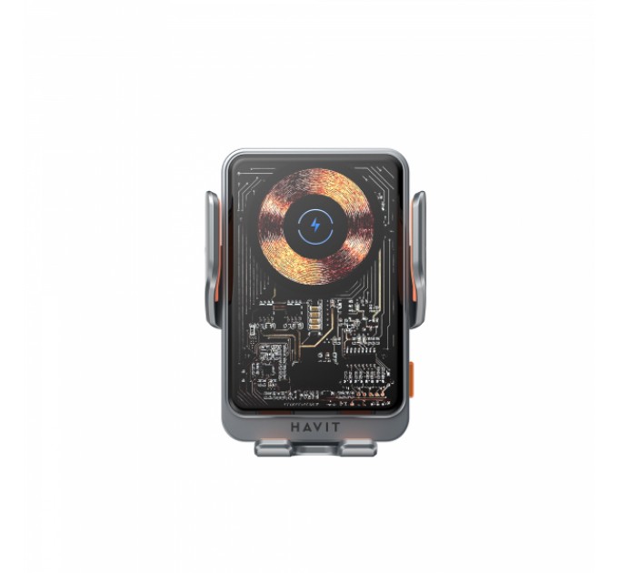 Автотримач з бездротовою зарядкою HAVIT W3033 15W Black/Silver