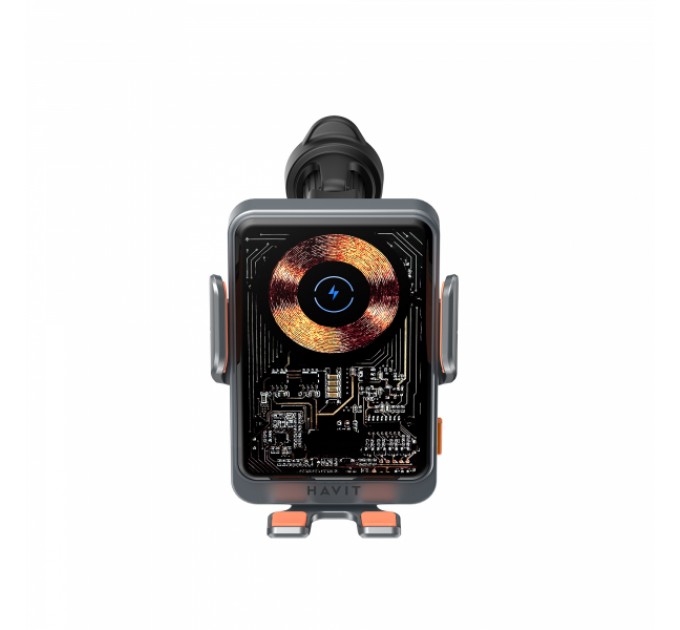 Автотримач з бездротовою зарядкою HAVIT W3033 15W Black/Silver