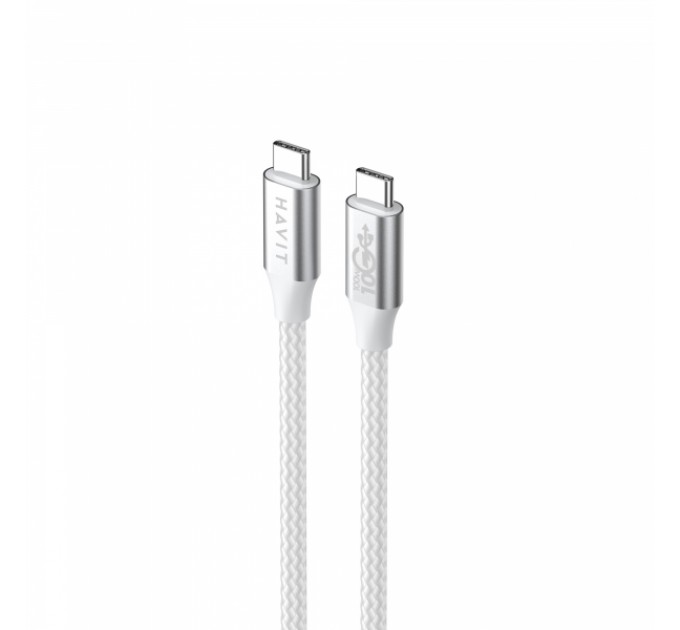 Кабель USB-C to USB-C HAVIT HV-CB6290 PD100W 5A 1м White