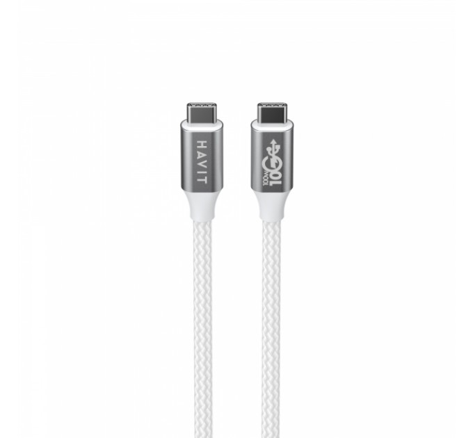 Кабель USB-C to USB-C HAVIT HV-CB6290 PD100W 5A 1м White