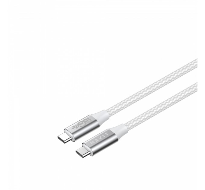 Кабель USB-C to USB-C HAVIT HV-CB6290 PD100W 5A 1м White
