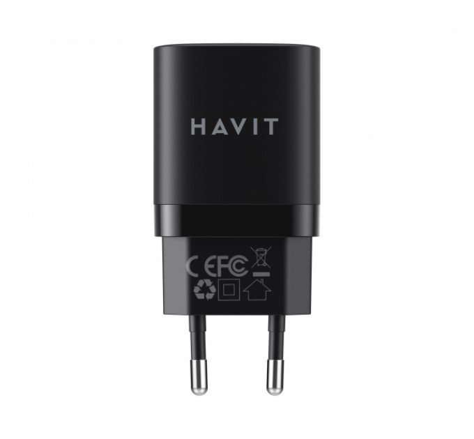 Зарядний пристрій HAVIT HV-UC30 GaN 30W USB+USB-C Black