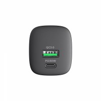 Зарядний пристрій HAVIT HV-UC30 GaN 30W USB+USB-C Black