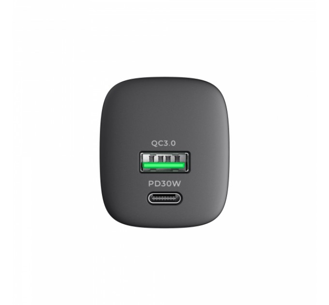 Зарядний пристрій HAVIT HV-UC30 GaN 30W USB+USB-C Black