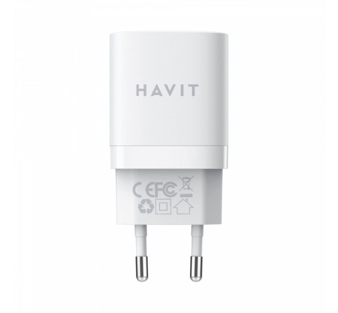 Зарядний пристрій HAVIT HV-UC30 GaN 30W USB+USB-C White