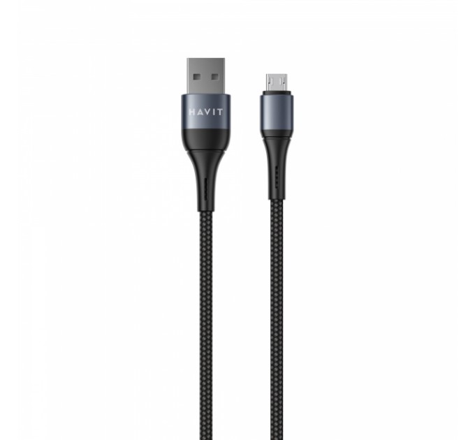 Кабель USB - Micro USB HAVIT HV-CB649C 2.1A 1м Black