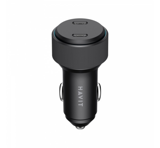 Автомобільний зарядний пристрій HAVIT HV-CC2014 60W 2xUSB-C Black