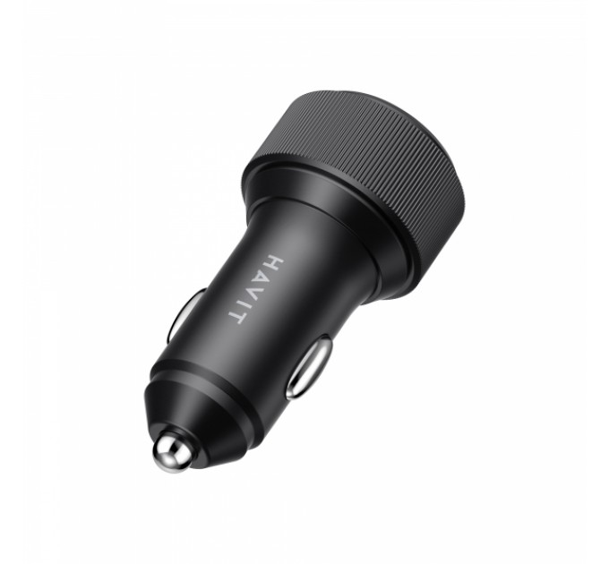 Автомобільний зарядний пристрій HAVIT HV-CC2014 60W 2xUSB-C Black